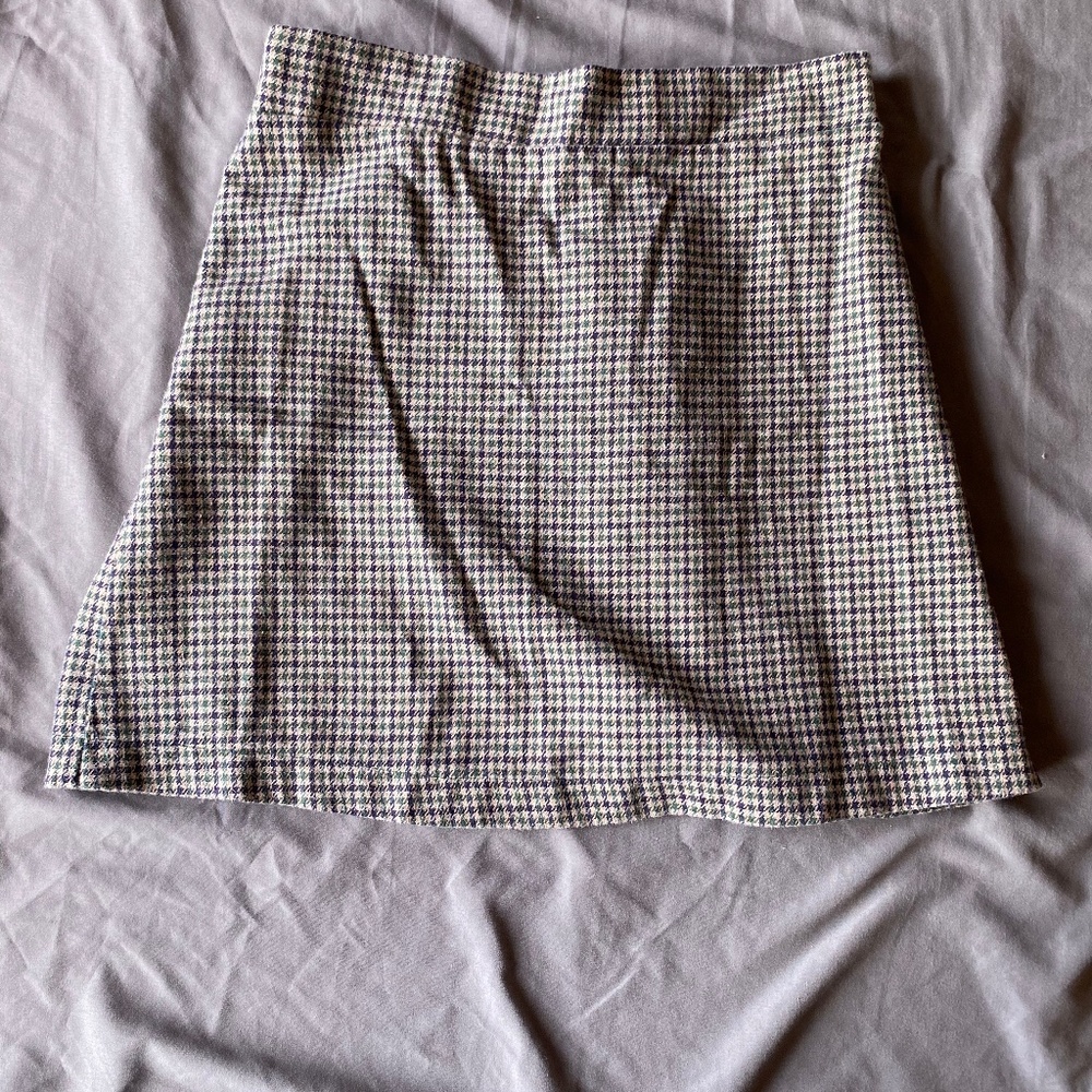 Green plaid pencil skirt